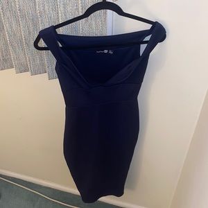 Navy sweetheart midi dress